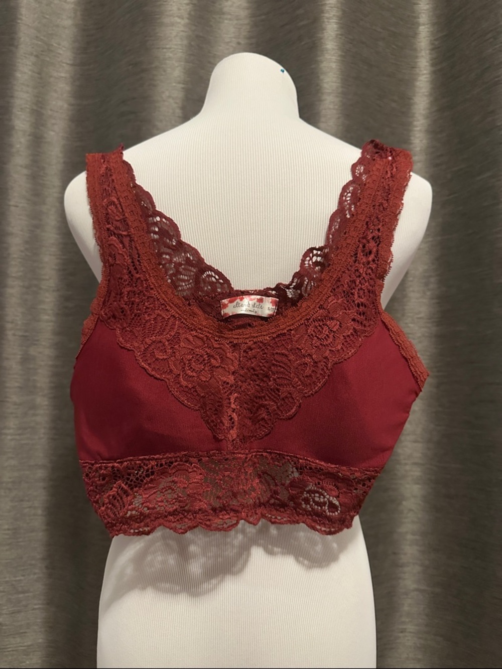 Altar'd State Lace Wireless Bralette in Wine